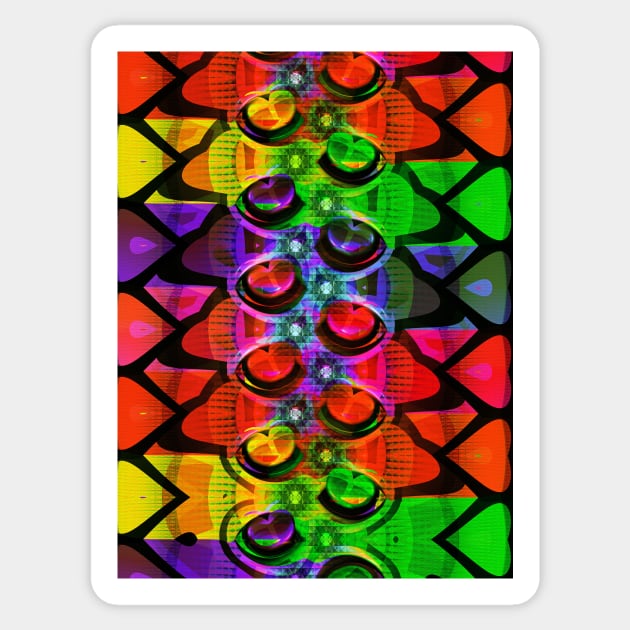 Brightly coloured abstract hearts Sticker by pinkal